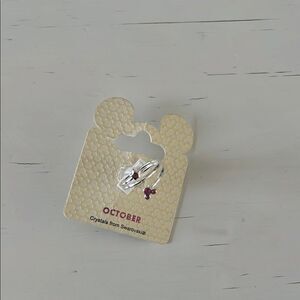 Disney Mickey Mouse October Birthstone Ring Pink Crystals NWT